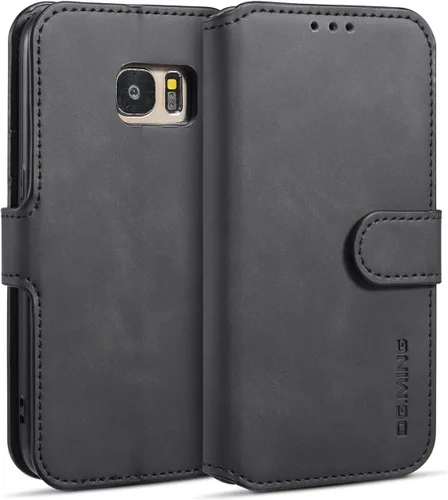 Vista 8 de UEEBAI Funda de cuero PU para Samsung Galaxy S7, Vintage Retro Premium Wallet Flip Cover TPU Inner Shell [Ranuras para tarjetas] [Cierre magnético]