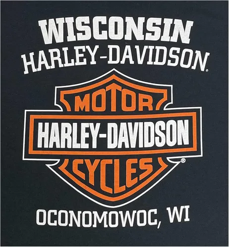 Vista 2 de Harley-Davidson - Camiseta de manga larga con cuello redondo para hombre, color negro