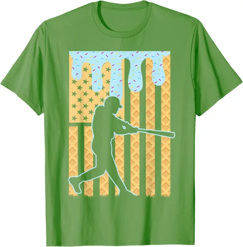 Vista 16 de Camiseta de béisbol Drip Boys Dripping Ice Cream Baseball American Flag, Negro -, Pequeña