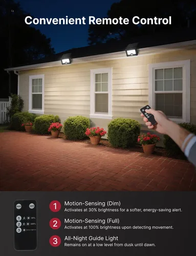 Vista 3 de Luz Solar de Inundación, 122 LEDs Luces Exteriores Brillantes con Sensor de Movimiento, Luz de Seguridad Solar de Anochecer a Amanecer para Patio