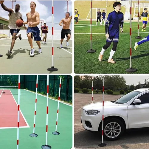 Vista 2 de YXXSDP Juego de bastones de agilidad de fútbol desmontables, paquete de 5 palos de entrenamiento flexibles, para entrenamiento de fútbol