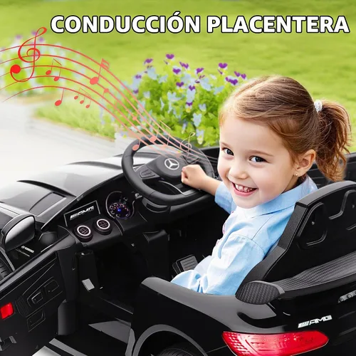 Vista 5 de Qaba Mercedes-Benz AMG GTR - Coche con licencia de 12 V para niños Negro