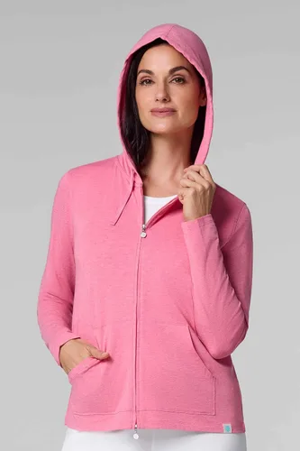 Vista 45 de Sudadera con capucha para la costa, de Coolibar, para mujer, UPF 50+, protege del sol