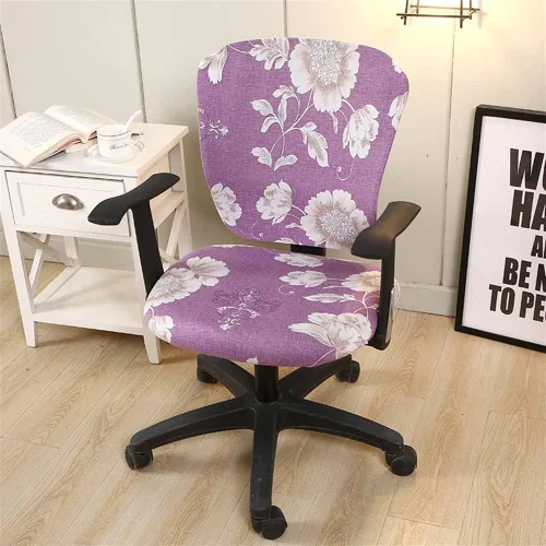 Vista 40 de Jinzio Funda para silla de oficina de computadora, tela protectora dividida y elástica, de poliéster, universal, para escritorio, para silla