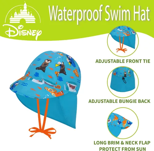 Vista 4 de Disney Sombrero de natación para niños pequeños, sombrero de sol para niños pequeños para verano con los favoritos de Disney, sombrero de sol