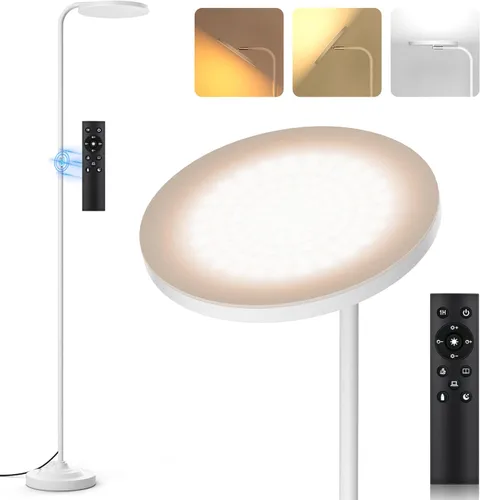 Vista 12 de SIBRILLE Lámpara de pie LED de 36 W, lámpara de pie súper brillante, moderna lámpara alta regulable con control remoto, lámpara de pie de lectura