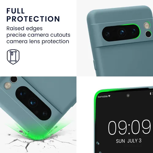 Vista 3 de kwmobile Funda compatible con Google Pixel 8 Pro - Funda protectora delgada de TPU con acabado mate suave - Piedra antigua