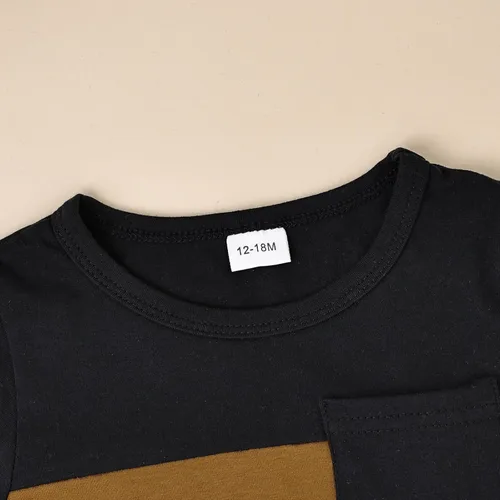 Vista 87 de Ropa para bebé niño pequeño, trajes de verano de manga corta, camiseta de retazos y pantalón con bolsillo, conjunto de 2 piezas, 12 meses a 4 años