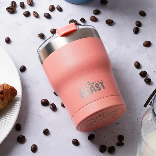 Vista 4 de Beast Vaso de 10 oz de Acero Inoxidable con Aislamiento al Vacío Taza para Café y Hielo de Doble Pared Termo de Viaje (Rosa Flor)