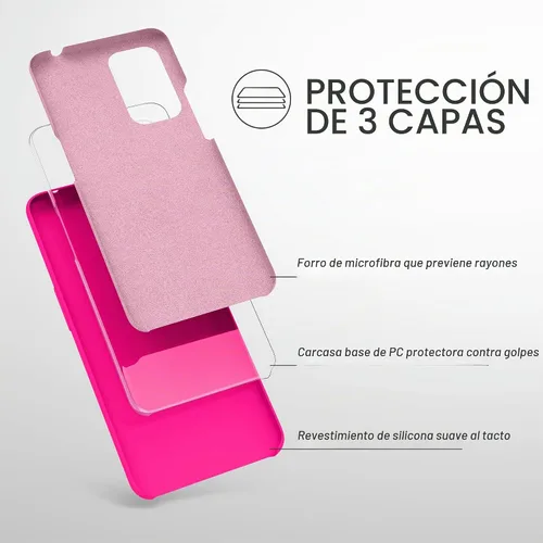 Vista 2 de kwmobile Funda compatible con OnePlus 9 (versión EU/NA) - Funda de silicona TPU con acabado suave - Rosa neón