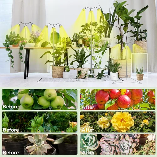 Vista 10 de Luces de crecimiento de espectro completo para plantas de interior de 15 a 62 pulgadas de altura ajustable de aleación de aluminio lámparas