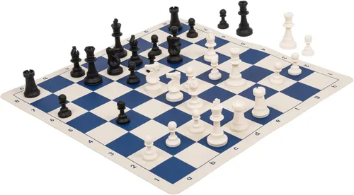 Vista 5 de Juego de ajedrez de torneo de silicona reglamentaria - solo piezas - 3.75" King - Blanco y negro
