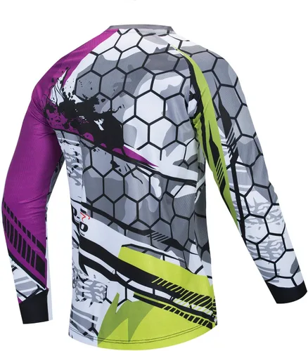 Vista 2 de JPOJPO Jersey de ciclismo para hombre, camiseta de manga larga, para jóvenes, todoterreno, para motocicleta, ropa de bicicleta, anti-UV