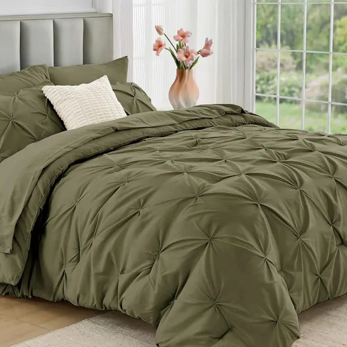 Vista 21 de JOLLYVOGUE Juego de edredón tamaño individual de 5 piezas – Juego de ropa de cama tamaño individual en una bolsa para todas las estaciones
