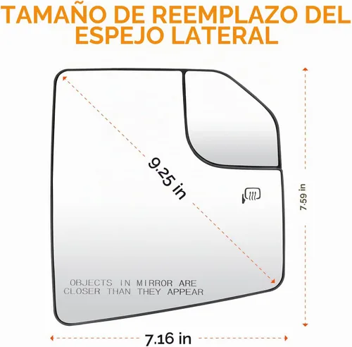 Vista 4 de F150 - Espejo lateral derecho del pasajero de repuesto compatible con Ford f-150 2015 2016 2017 2018 2019 2020 Espejo retrovisor calefactado