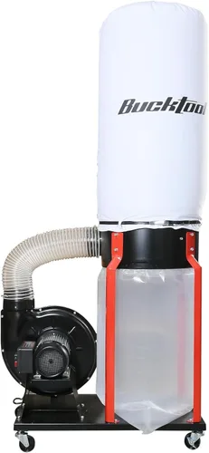 Vista 10 de BUCKTOOL Colector de polvo de arranque automático de 1.2 HP 750CFM con 3 bolsas de recolección de polvo, capacidad de bolsa de 5.4 cúbicos y 5