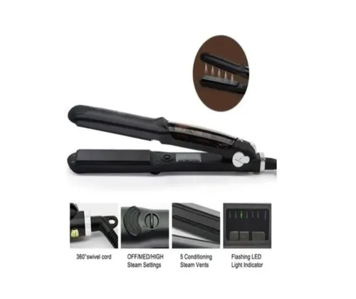 Vista 4 de Plancha Cabello Vapor Profesional Hair Salón Steam Styler Profesional.