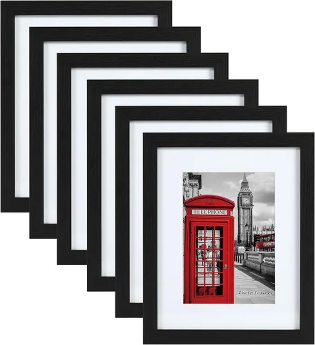 Vista 44 de PEALSN - Juego de 6 portarretratos de 5 x 7 pulgadas para fotos de 4 x 6 pulgadas con paspartú/5 x 7 pulgadas sin paspartú, para montaje en Negro