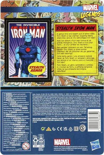 Vista 4 de Hasbro Marvel Legends Series 3.75 pulgadas Retro 375 Collection Stealth Suit Iron Man figura de acción de juguete Marvel Legends Retro - Figura