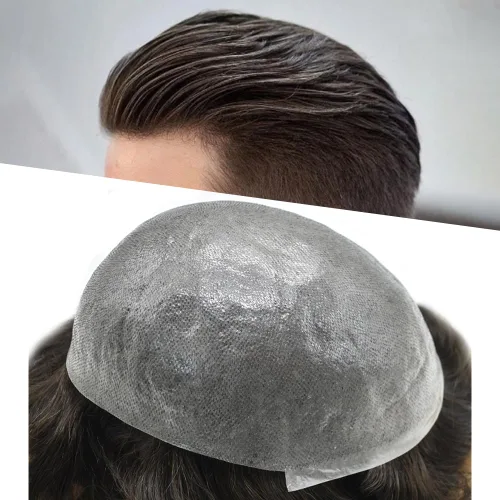 Vista 22 de Tupé para hombre, pieza de cabello humano real, sistema de reemplazo para hombres, piel ultrafina, para hombre, línea capilar natural, tupé para 17#