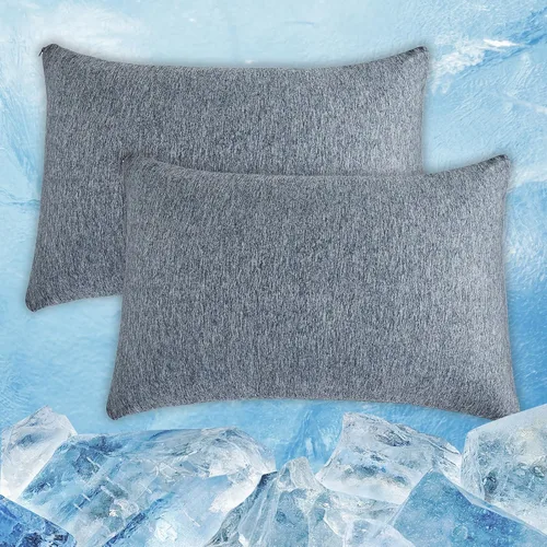 Vista 8 de CHOSHOME Fundas de almohada refrescantes con cremallera Fundas de almohada Q-Max > 0.45 con cremallera para personas que duermen con calor, suaves