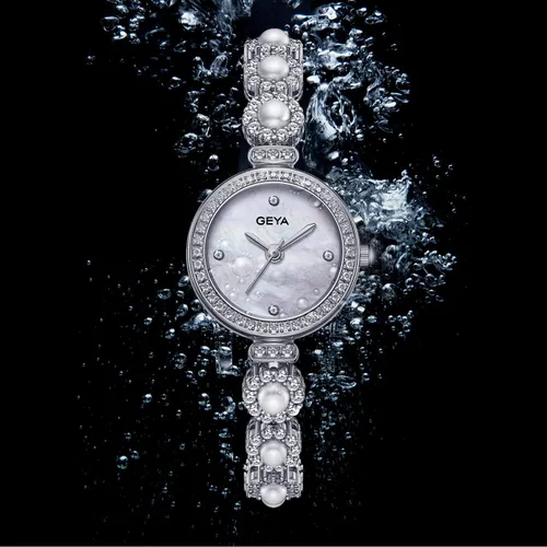 Vista 4 de Redhai Women Watches Analog Quartz Watch Mosaic with Diamonds Pearl Bracelet Dress Watch for Female Waterproof Wristwatch with Rhinestones Bracelet