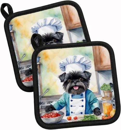 Vista 57 de Caroline's Treasures Coton de Tulear El Chef Par de Agarraderas de Ollas de Cocina Resistentes al Calor Juegos de Agarraderas de Ollas Almohadillas