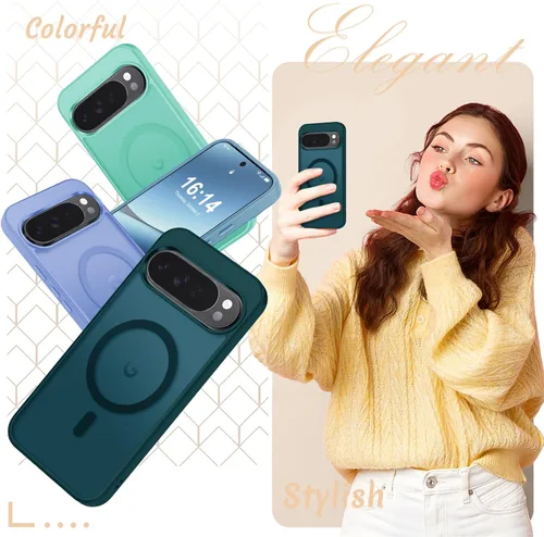 Vista 39 de Funda para Google Pixel 10 Pro XL, cubierta magnética mate, color negro Fit for MagSafe, Screen Protector included, Shockproof Military Grade