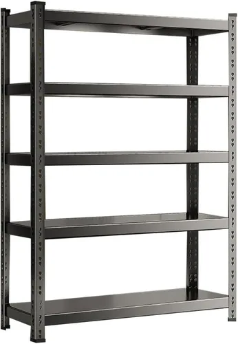 Vista 10 de Estantería de garaje de 5 niveles, estante ajustable de 2000 libras, estante de almacenamiento de capacidad de peso, estantería de metal resistente