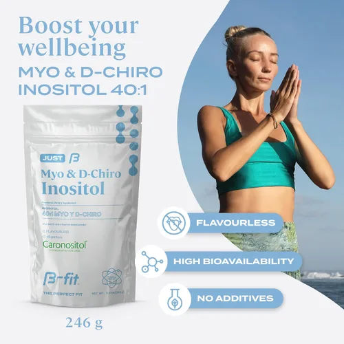 Vista 3 de B-FIT B NAC + Just Inositol - Suplemento de N-acetil cisteína - 60 cápsulas - 600 mg por cápsula - Suplemento de mio-inositol y D-Chiro Inositol