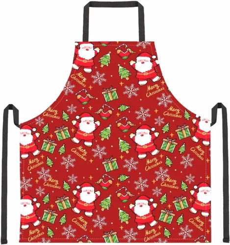 Vista 43 de Dreaweet Delantal de cocina unisex con cuello ajustable de Navidad