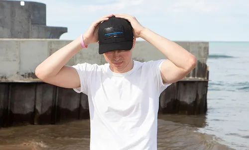 Vista 5 de Funky Junque Gorra de béisbol ajustable para hombre, diseño de bandera americana, 5 paneles