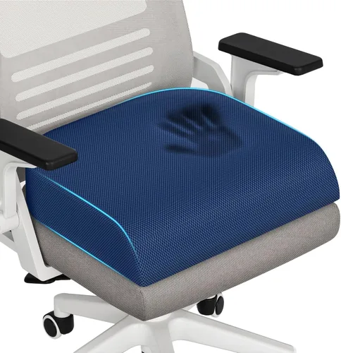 Vista 20 de TranquilRelax Cojín de asiento de espuma viscoelástica para silla de oficina, 3 pulgadas, color negro Medium-firm Support for Long Sitting