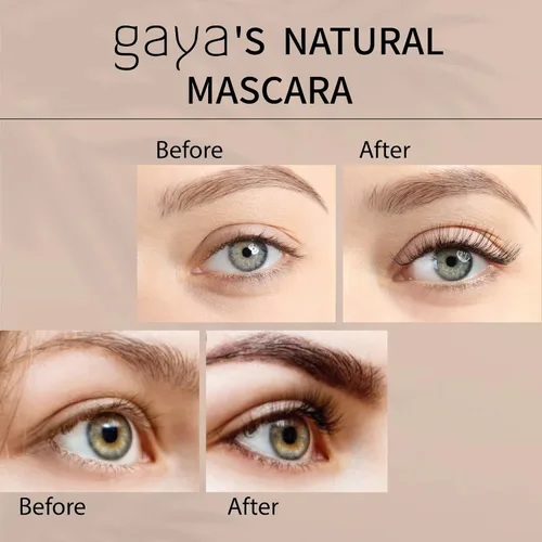 Vista 4 de Máscara negra vegana para ojos sensibles, máscara hipoalergénica natural, alargamiento y volumen para un aspecto natural, libre de crueldad, probado