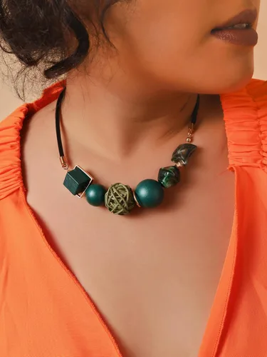 Vista 3 de MINACHI Collar con colgante de forma irregular retro bohemio, joyería de personalidad para mujer