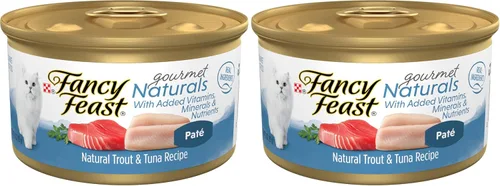 Vista 9 de Purina Fancy Feast Gourmet Naturals - Alimento húmedo en paté para gatos, sin cereales, receta de trucha y atún (paquete de 12 unidades) latas de 3