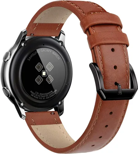 Vista 2 de Correa de piel compatible con Samsung Galaxy Watch 3 de 41 mm / Galaxy Watch Active de 40 mm / Active 2 44mm / Galaxy Watch de 42 mm, 20 mm de piel