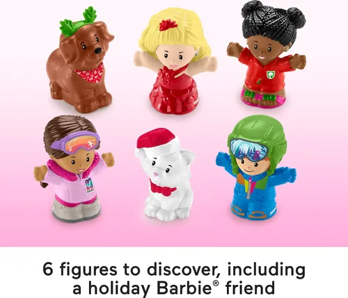 Vista 5 de Fisher-Price Little People Barbie Calendario de Adviento y juego para niños pequeños, 24 figuras de Navidad y piezas de juego (exclusivo de Amazon)
