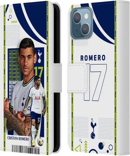 Vista 50 de Head Case Designs Officially Licensed Tottenham Hotspur F.C. Cristian Romero 2022/23 First Team Leather Wallet Case Compatible with Apple iPhone 11