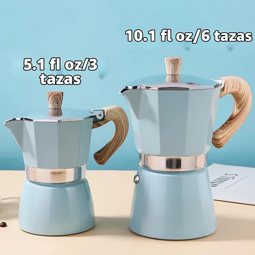 Vista 3 de MORDEN MS Moka - Cafetera de café expreso para estufa, 6 tazas/10 onzas, cafetera italiana, cafetera para camping, cafetera cubana manual