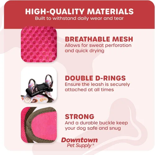 Vista 232 de Downtown Pet Supply Arnés para perro Step-in – Sin tirones, malla acolchada ajustable con ribete reflectante, correa de hebilla segura – Arnés