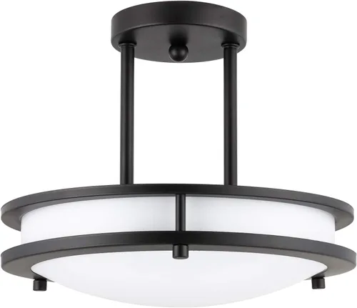 Vista 7 de Sunlite 87783 Lámpara colgante LED de doble banda de 12 pulgadas, montaje empotrado, 15 vatios, 1050 lúmenes, color seleccionable 30K/40K/50K