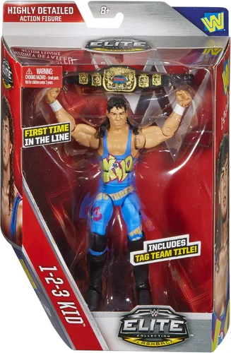 Vista 5 de Figura WWE Elite, 123 Kid Articulación de lujo, atuendo de anillo auténtico, accesorios icónicos, expresión detallada de personajes