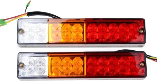 Vista 2 de 20 LED Camión Remolque luz trasera luz de señal de giro, Lámpara trasera de luz de stop luz de reversa, 3 W 12 V rojo-amber-blanco impermeable