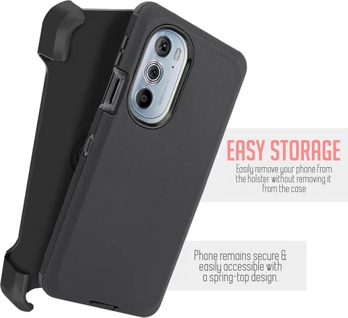 Vista 2 de Jackpotwireless - Funda para Motorola Edge 2022, funda para Moto Edge 2022, con protector de pantalla integrado, resistente, a prueba de golpes