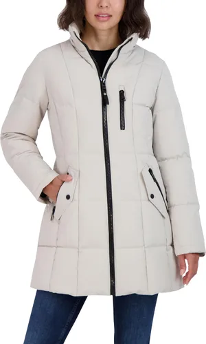 Vista 6 de Nautica Chaqueta acolchada pesada para mujer con capucha forrada de piel sintética Negro