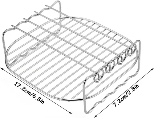Vista 4 de Estante de doble capa para freidora de aire, soporte multiusos de doble capa, estante de accesorios para freidora de aire, accesorios de freidora