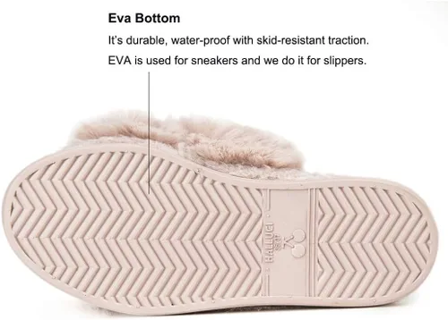 Vista 4 de HALLUCI - Pantuflas para mujer, cruzadas, de vellón suave, para interior o exterior