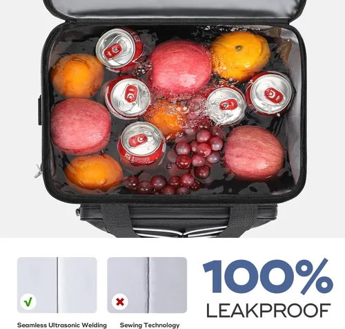 Vista 4 de RealCool Bolsa térmica suave de 35/45 latas, hielera plegable aislada a prueba de fugas, lonchera grande para hombres y mujeres, enfriador de lados