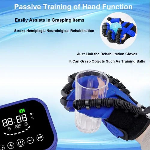Vista 3 de Guantes de robot de rehabilitación, equipo de recuperación de hemiplejia de mano con carga USB y ajuste de fuerza (pequeño, mano izquierda)